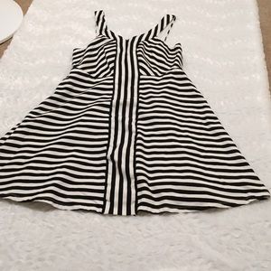 Torrid black & white striped ponte skater dress
